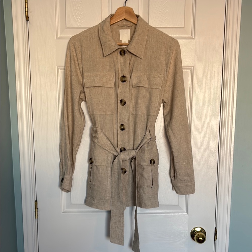 H&M linen blend cargo jacket